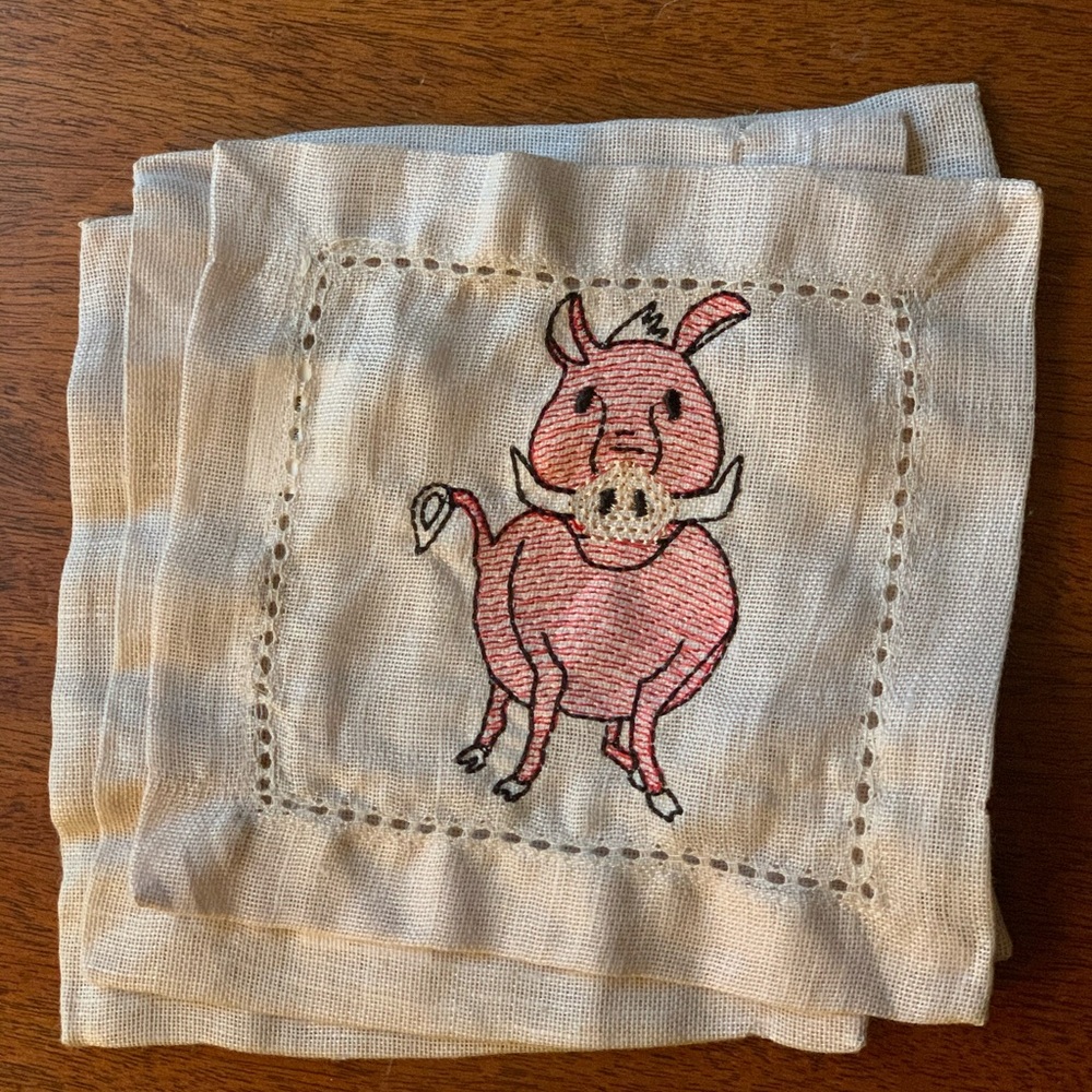 Hog linen cocktail napkins!